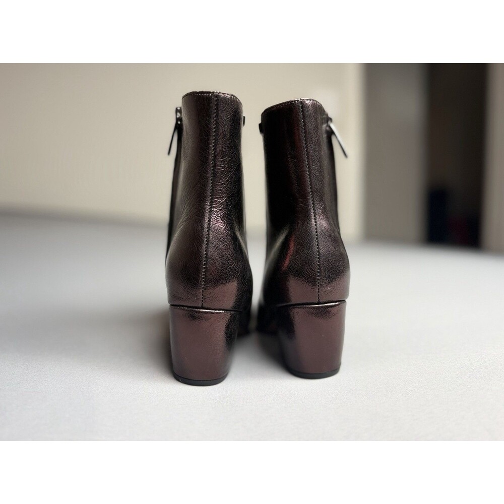 Franco Sarto L-Vivian Metallic Western Ankle Boots Bronze Leather NEW Size 7.5 - Picture 2 of 16